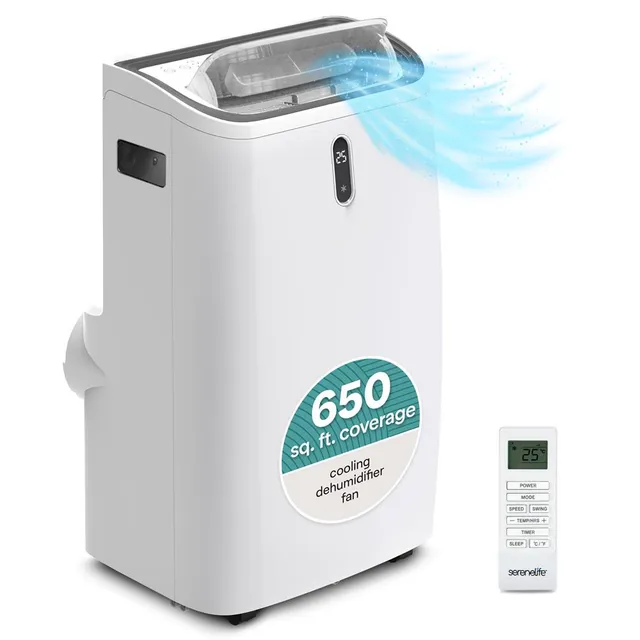 Serenelife Portable AC 14000 BTU Klimagerät Weiß mit Entfeuchter