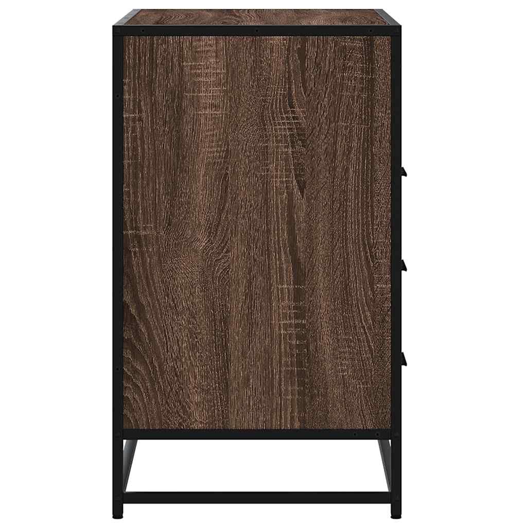 vidaXL Schubladenschrank 70x41x70 cm Braune Eiche Holz 3 Schubladen