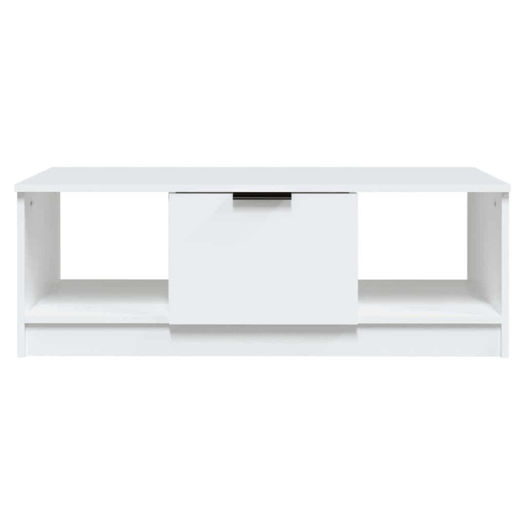 vidaXL Couchtisch 102x50x36 cm Weiß mit 3 Fächern Holz