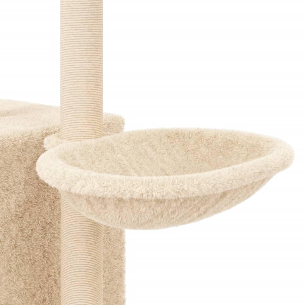 vidaXL Kratzbaum 145 cm Katzenbaum Creme Sisal Plüsch
