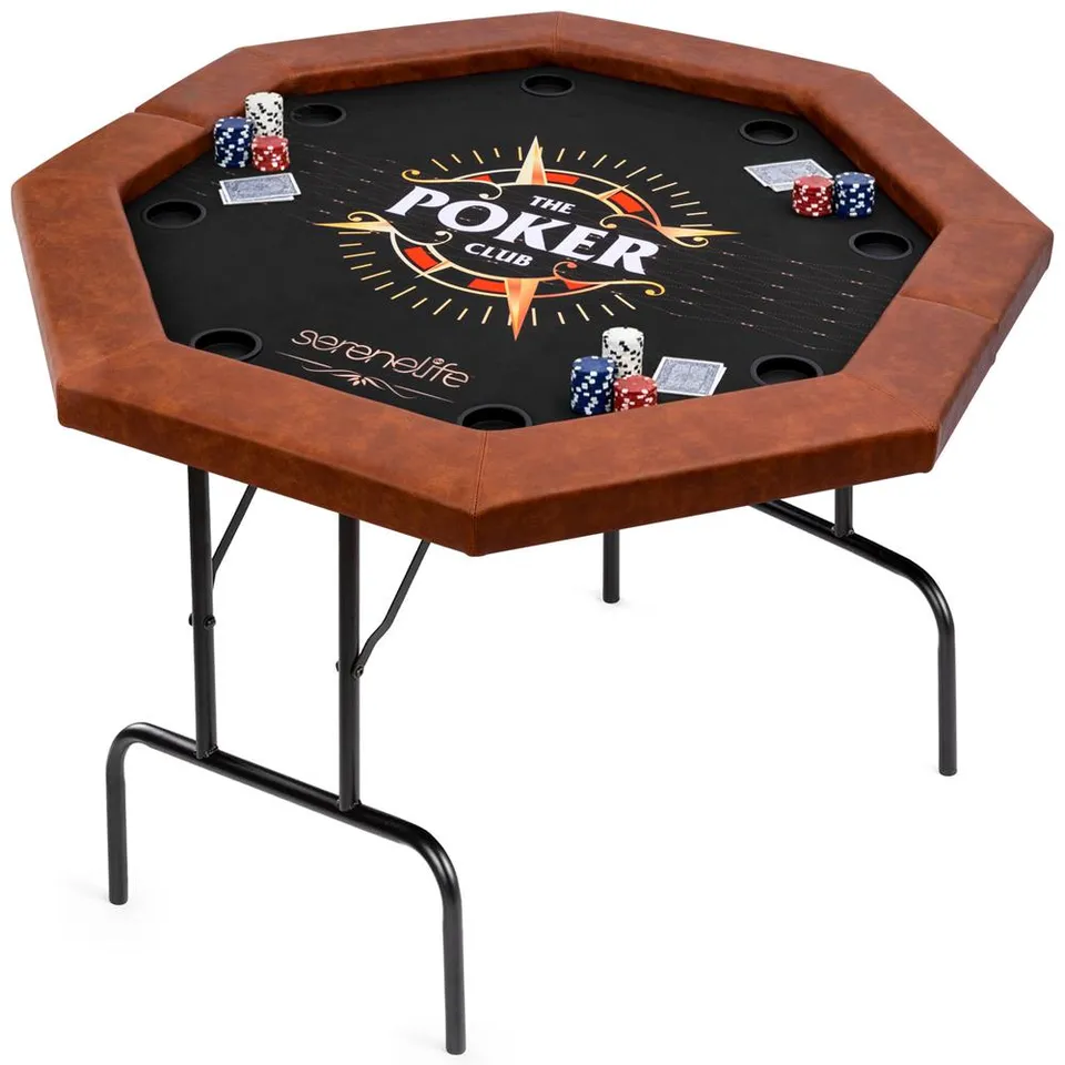 Serenelife Game Tables Pokertisch 122cm 8 Pers. klappbar