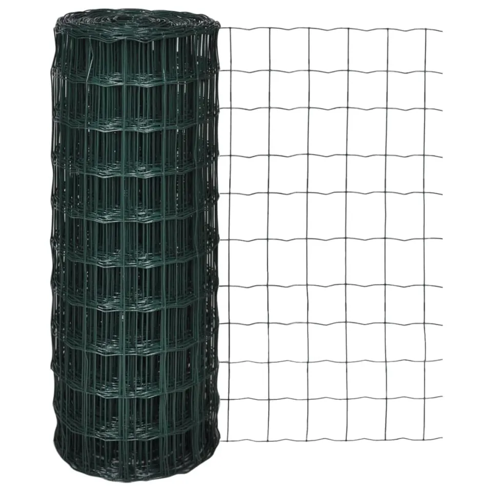 vidaXL Gartenzaun Maschendraht 25x1,0 m Stahl PVC