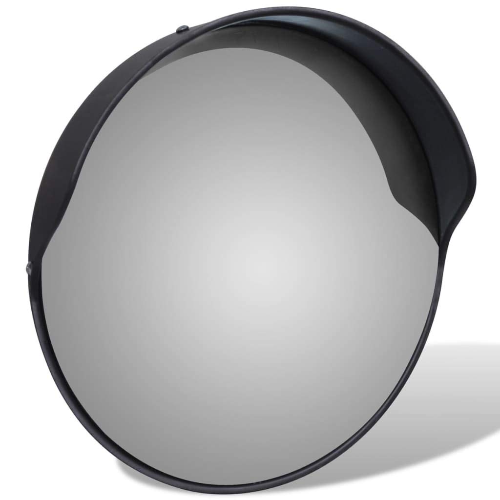 vidaXL Verkehrsspiegel Konvex 30 cm Schwarz Outdoor