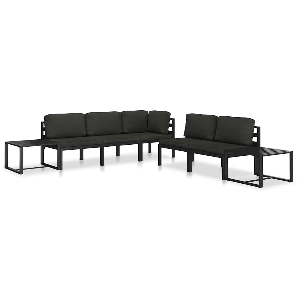 vidaXL Ecksofa Modul Aluminium Anthrazit mit Auflagen 1 Stk