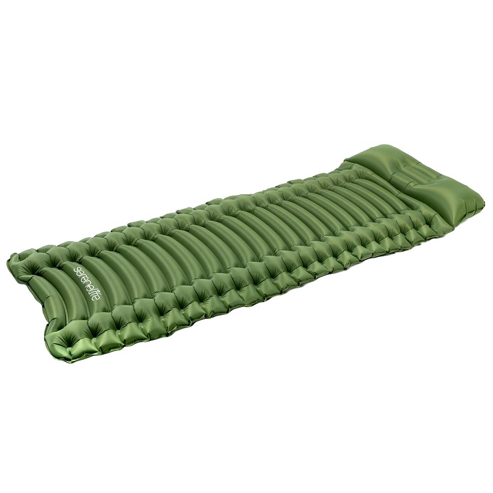 Serenelife Camping Isomatte mit Kissen grün 190 cm