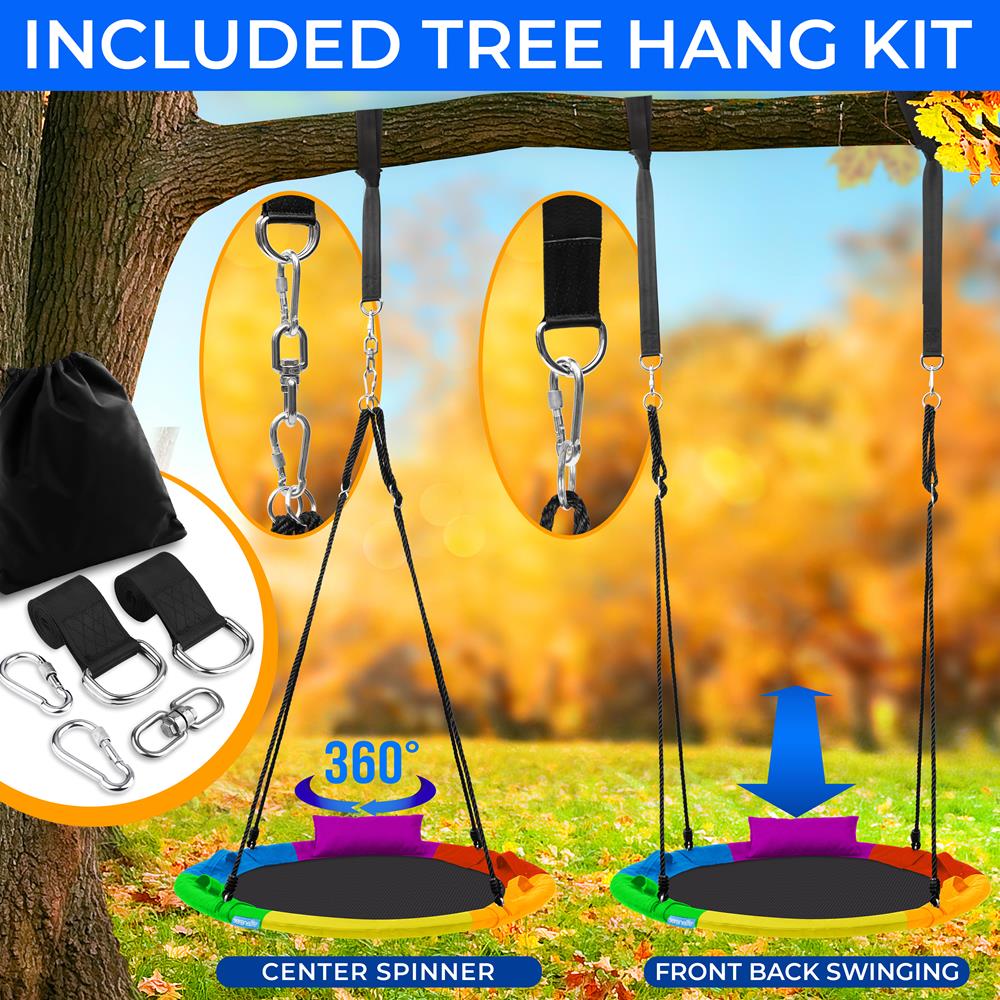 Serenelife Outdoor Swing Nest-Schaukel 40 Zoll Rainbow 600 lbs