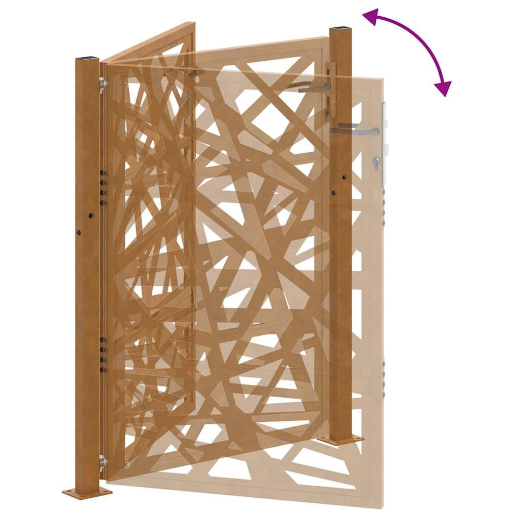 vidaXL Heim & Garten Gartentor 100x125 cm Braun Cortenstahl