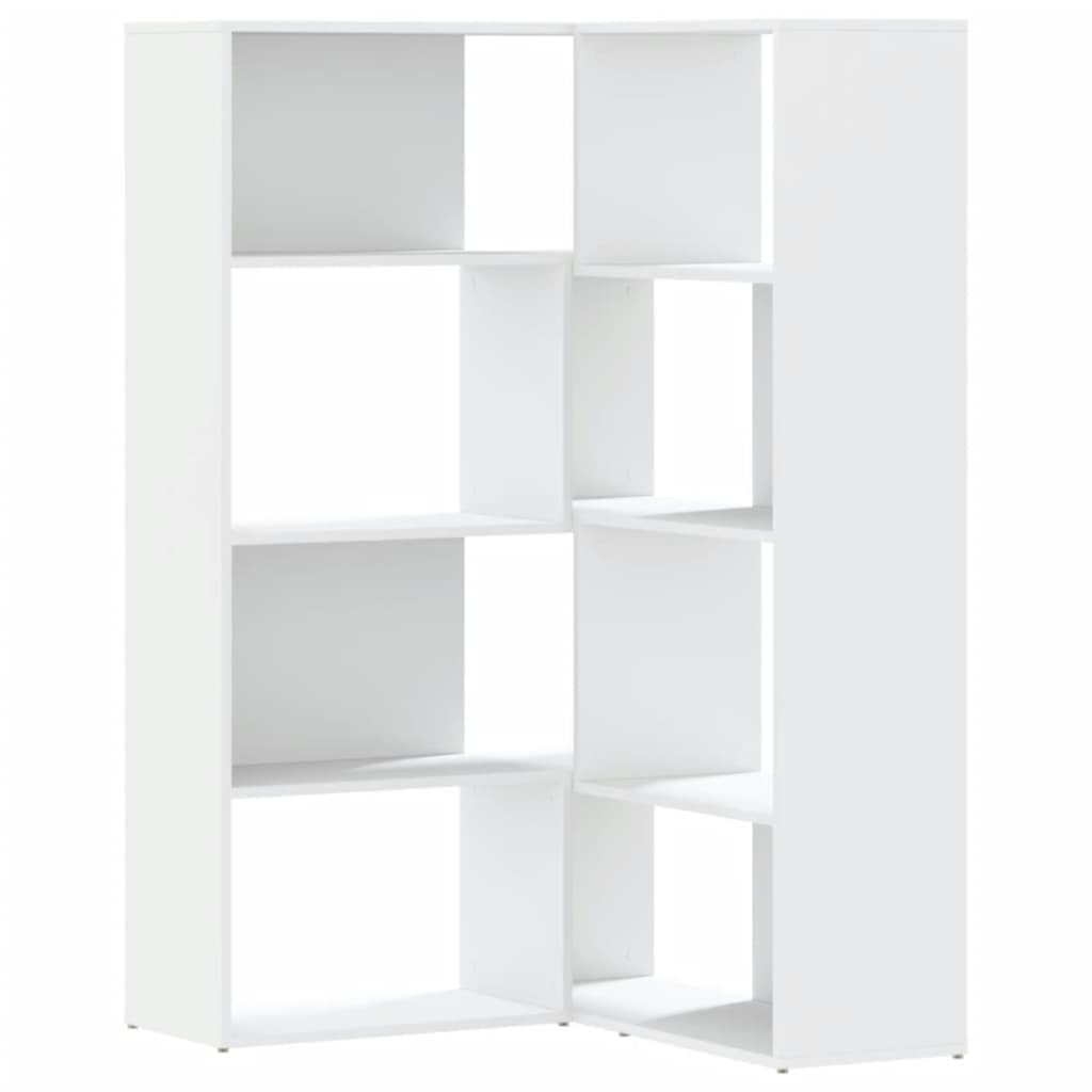 vidaXL Möbel Eck-Bücherregal 4 Etagen Weiß 85x85x140 cm
