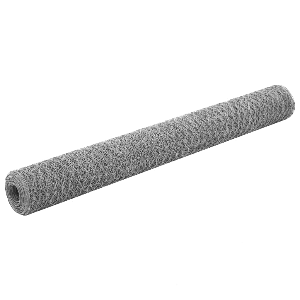 vidaXL Maschendrahtzaun Silber 1x25 m verzinkter Stahl