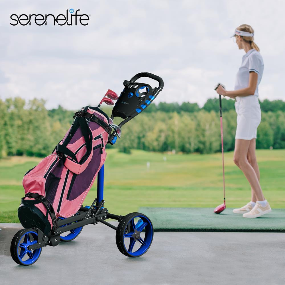 Serenelife Camping Golf Trolley 3-Rad Alu faltbar
