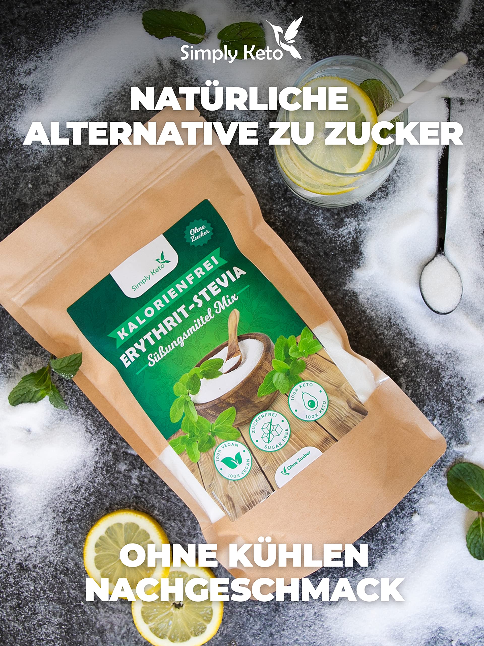 Simply Keto Erythrit Stevia Mix 400g Zuckerersatz 1:1