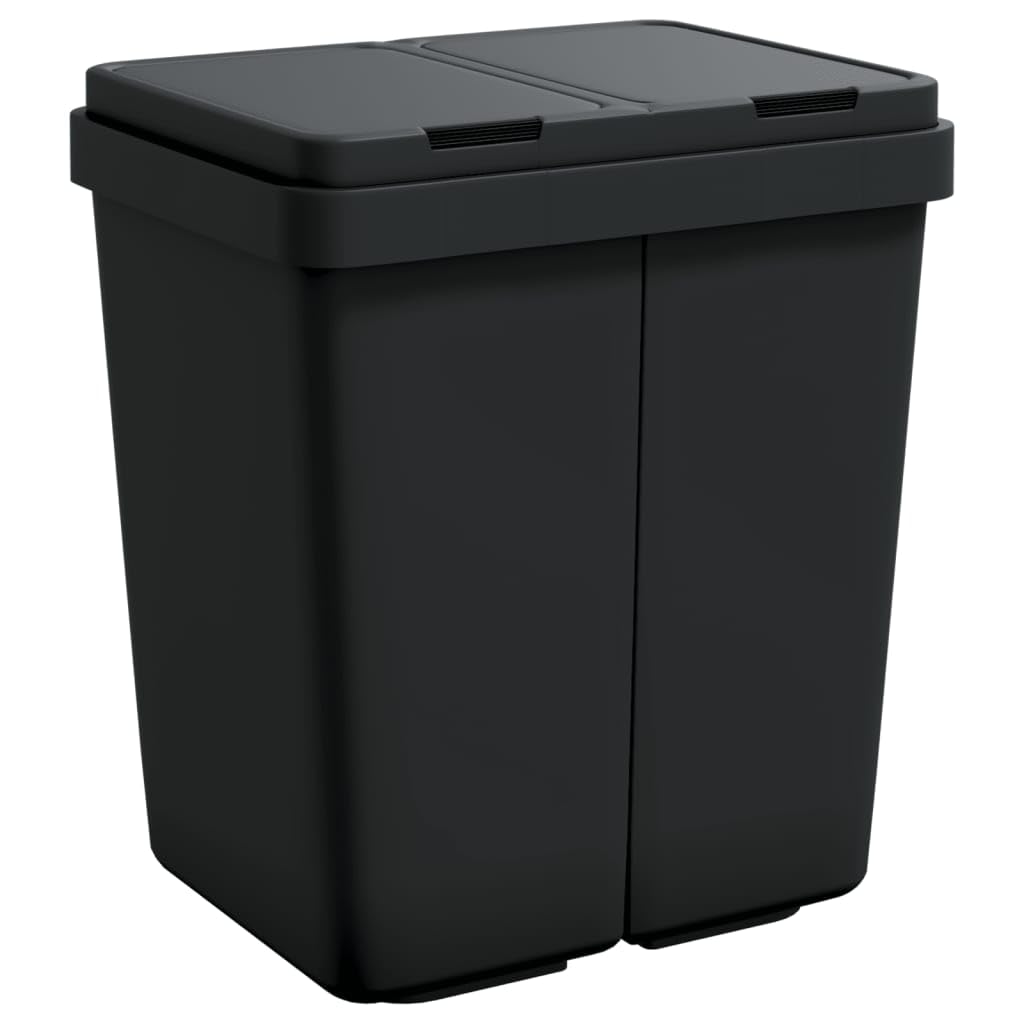 vidaXL Duo Mülleimer Weiß 2x25 L Trennsystem Küche