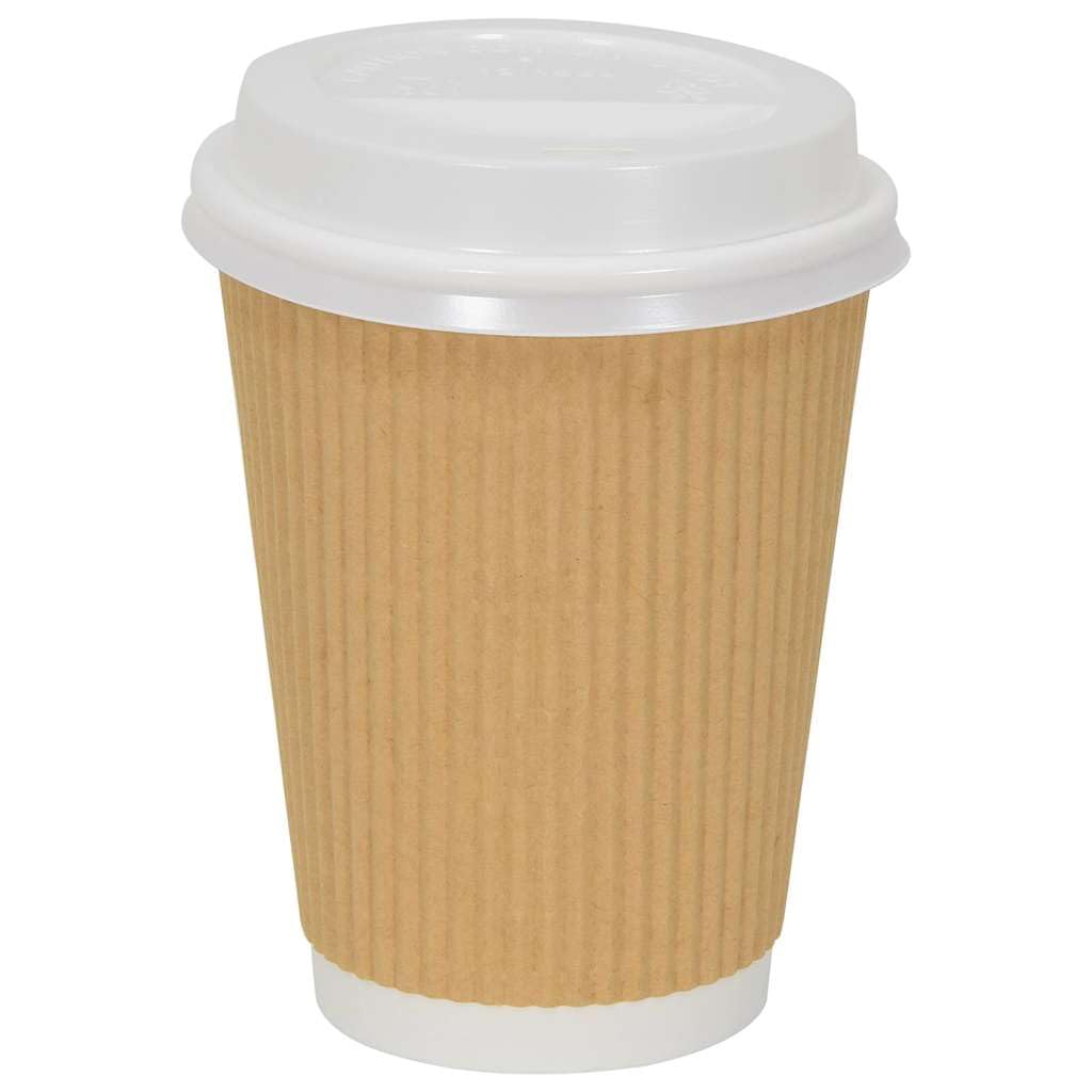 vidaXL Deckel für Pappbecher Ø90mm Weiß 1000 Stück 12oz 16oz