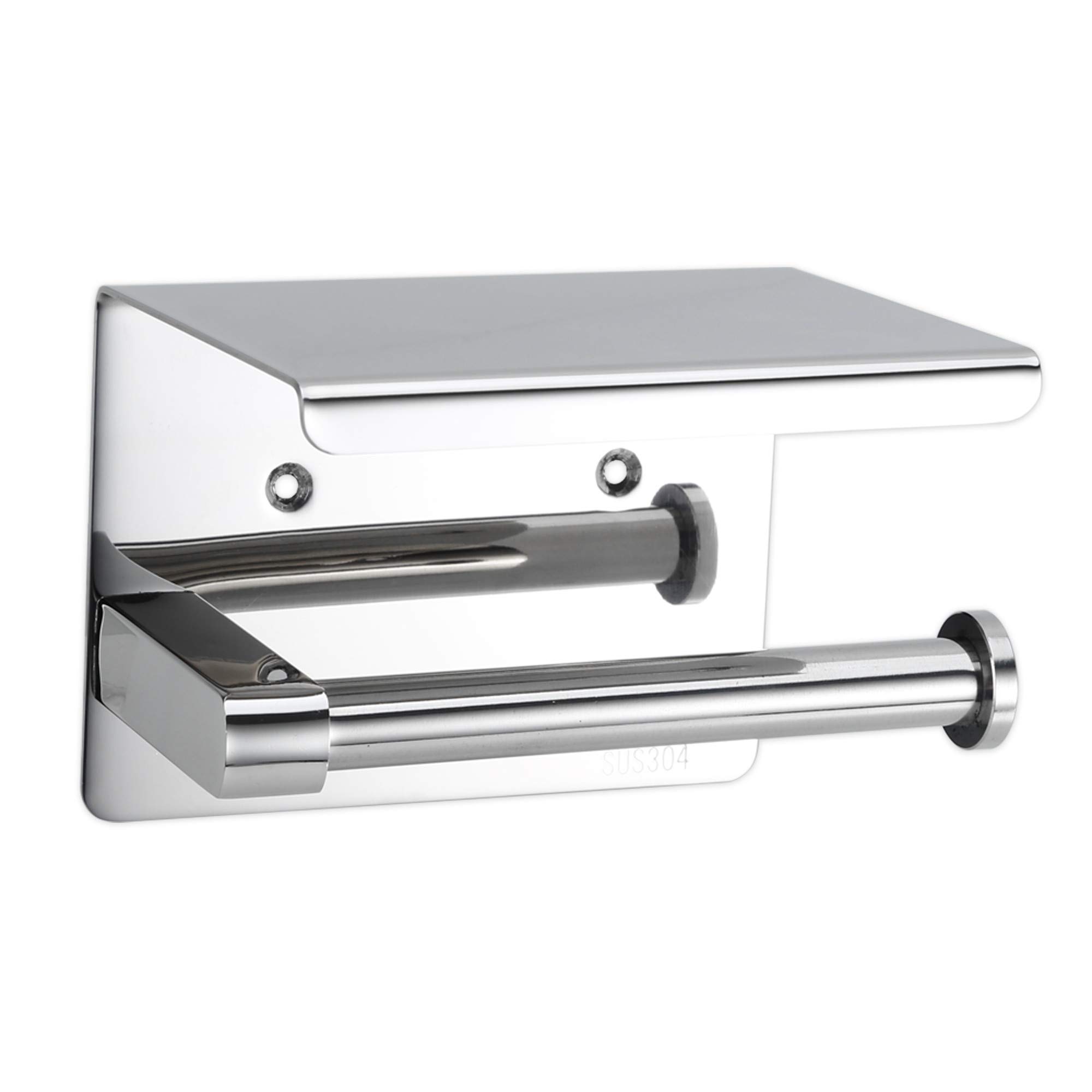 Intirilife Toilettenpapierhalter Ablage Silber Edelstahl 16cm