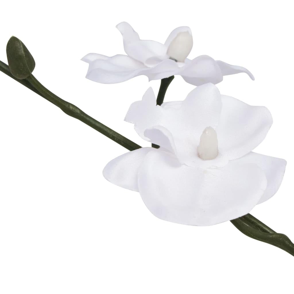 vidaXL Künstliche Orchidee weiß mit Topf 30 cm 9 Blüten