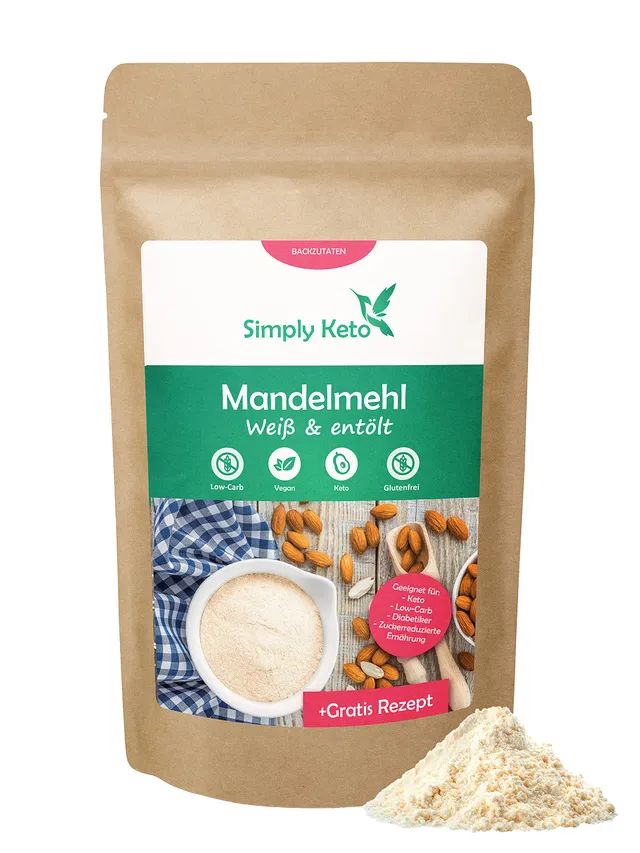 Simply Keto Mandelmehl entölt Backmehl 500 g glutenfrei
