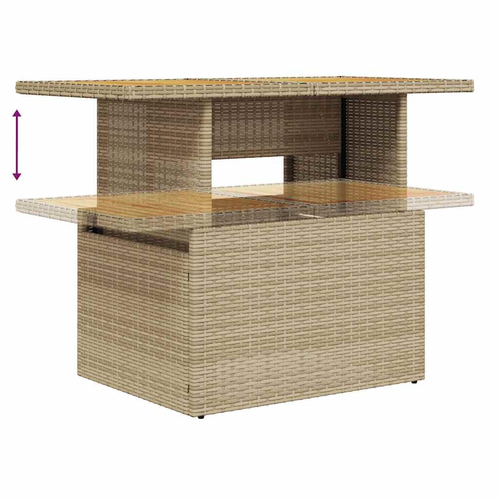 vidaXL Heim & Garten Garten-Sofagarnitur Beige Rattan 6-TLG. Tisch