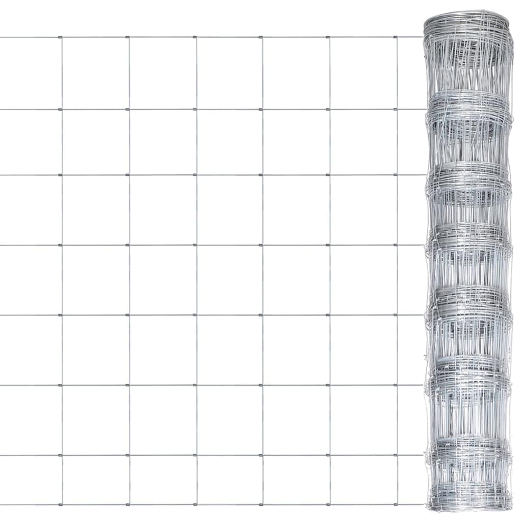 vidaXL Heim & Garten Drahtzaun Verzinkt 50x1m Silber Wildzaun