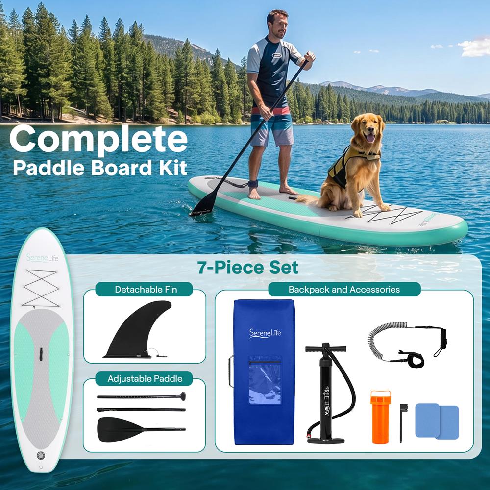 Serenelife Thunder Wave SUP Board 10ft Teal PVC Komplettset