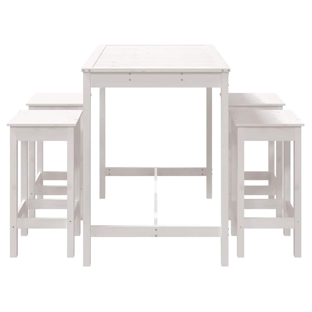 vidaXL 5-tlg. Gartenbar-Set Bartisch weiß ohne Lehne