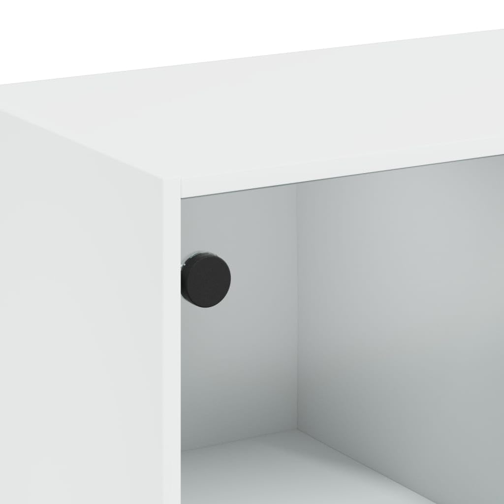 vidaXL Couchtisch Glastüren Weiß 102x50x42 cm Tisch