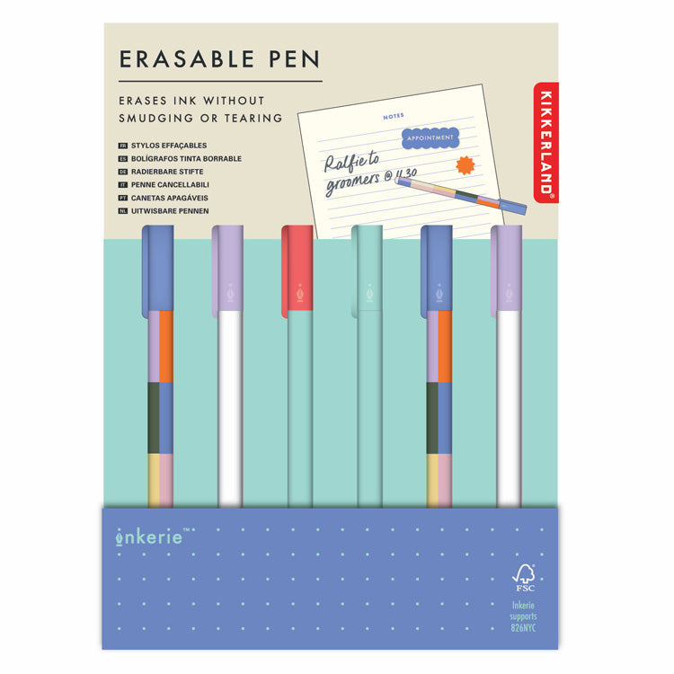 Kikkerland Inkerie Stift radierbar Kugelschreiber schwarz