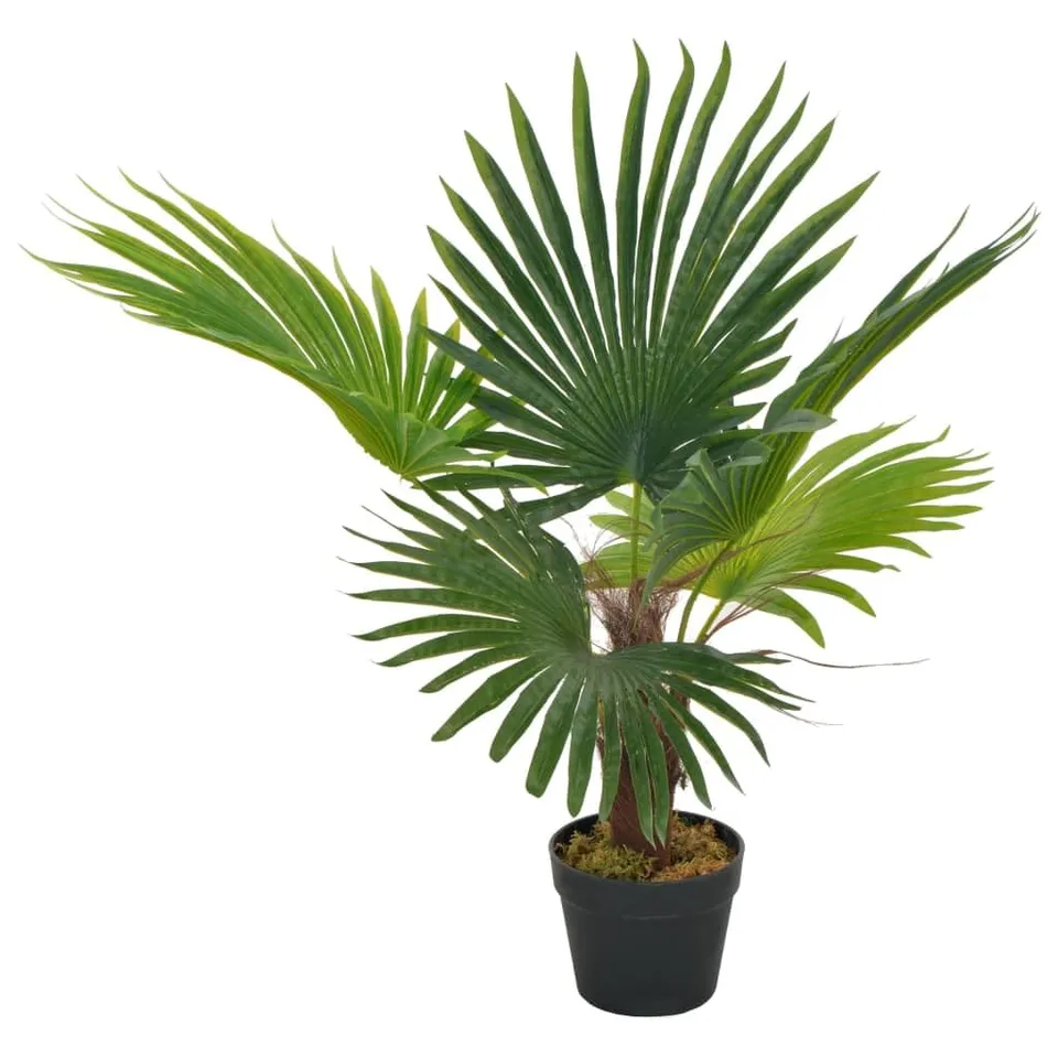 vidaXL Kunstpflanze Palme 70 cm mit Topf Grün Dekopflanze
