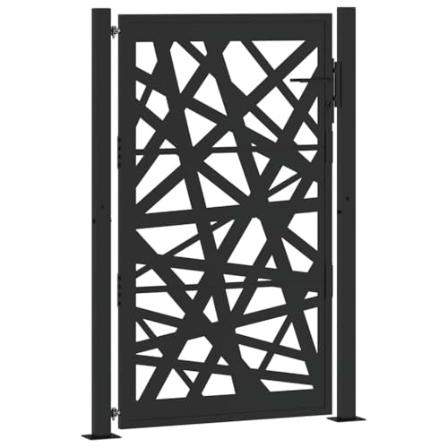 vidaXL Gartentor Schwarz Stahl Abschließbar 100x150 cm