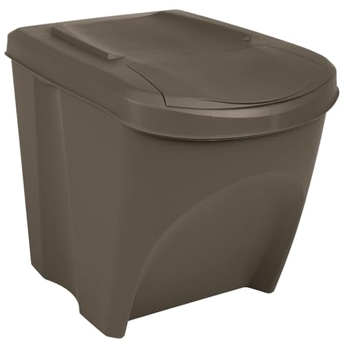 vidaXL Heim & Garten Mülleimer 3x75L Grau stapelbar