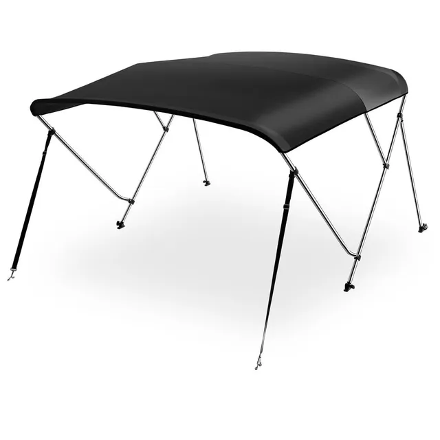 Serenelife Bimini Top Bootsverdeck 3-Bow Schwarz 183 cm