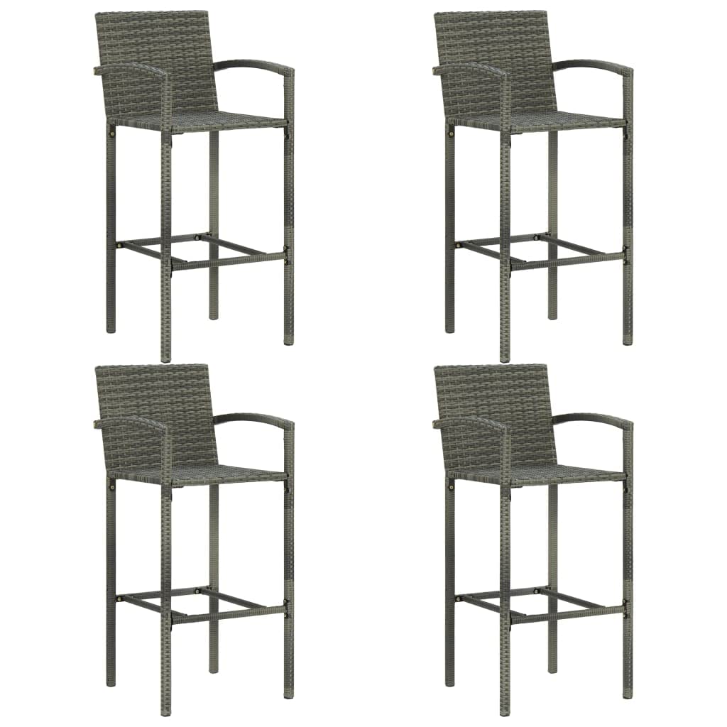vidaXL Heim & Garten Garten-Bar-Set 5-tlg grau Rattan
