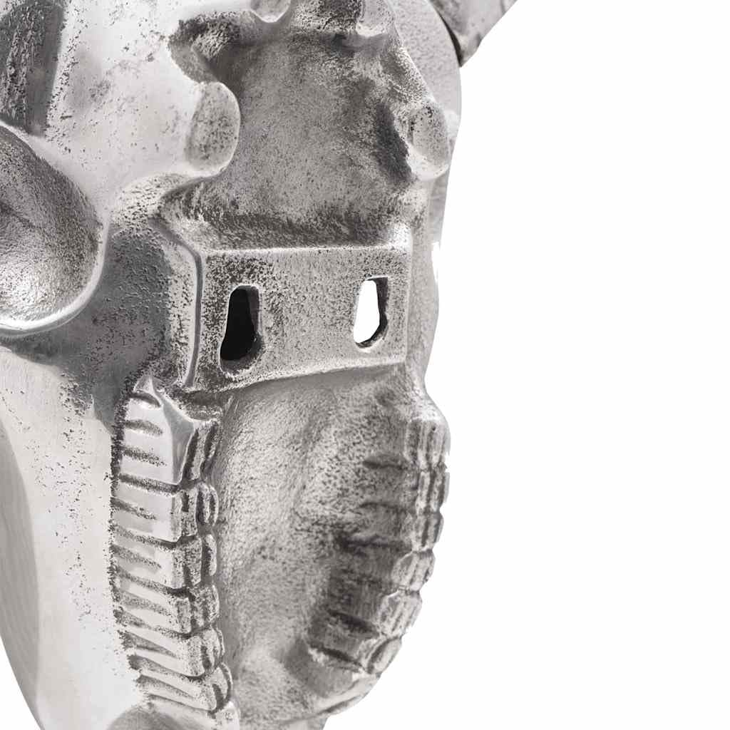 vidaXL Bullenschädel Wandskulptur Silber Aluminium 49 cm