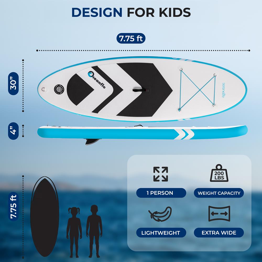 Serenelife SUP Board Kinder aufblasbar 93 Zoll mit Paddel Set