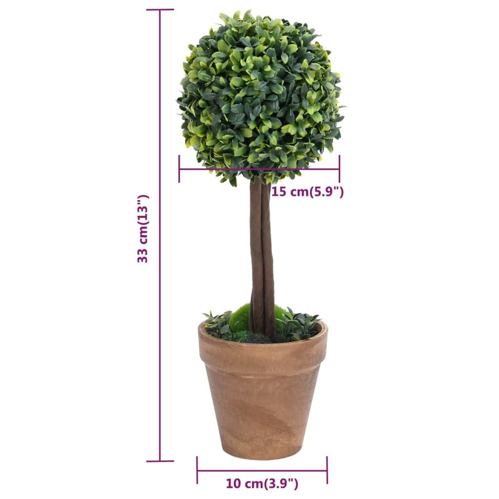 vidaXL Heim & Garten Künstlicher Buchsbaum Kugel 33cm Topf Grün
