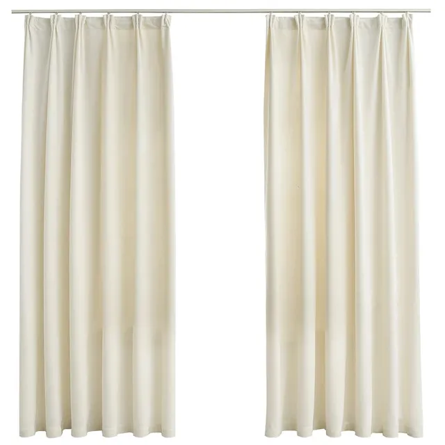 vidaXL Vorhang Samt Creme 140x175cm Verdunkelung 2er Pack