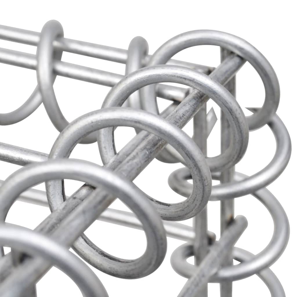 vidaXL Gabionensäule Steinkorb 40x40x100cm Eisen Silber