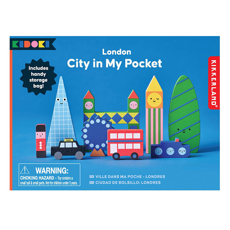 Kikkerland Kidoki London City Holzstadt Mini 9 Teile
