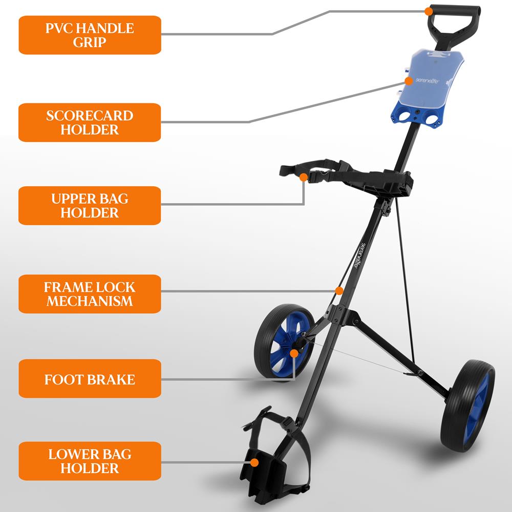 Serenelife Camping Golf Trolley 2-Rad Alu klappbar bis 15 kg