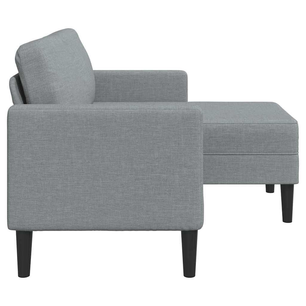 vidaXL 2-Sitzer-Sofa Hellgrau 125 cm Stoff L-Form mit Chaiselongue