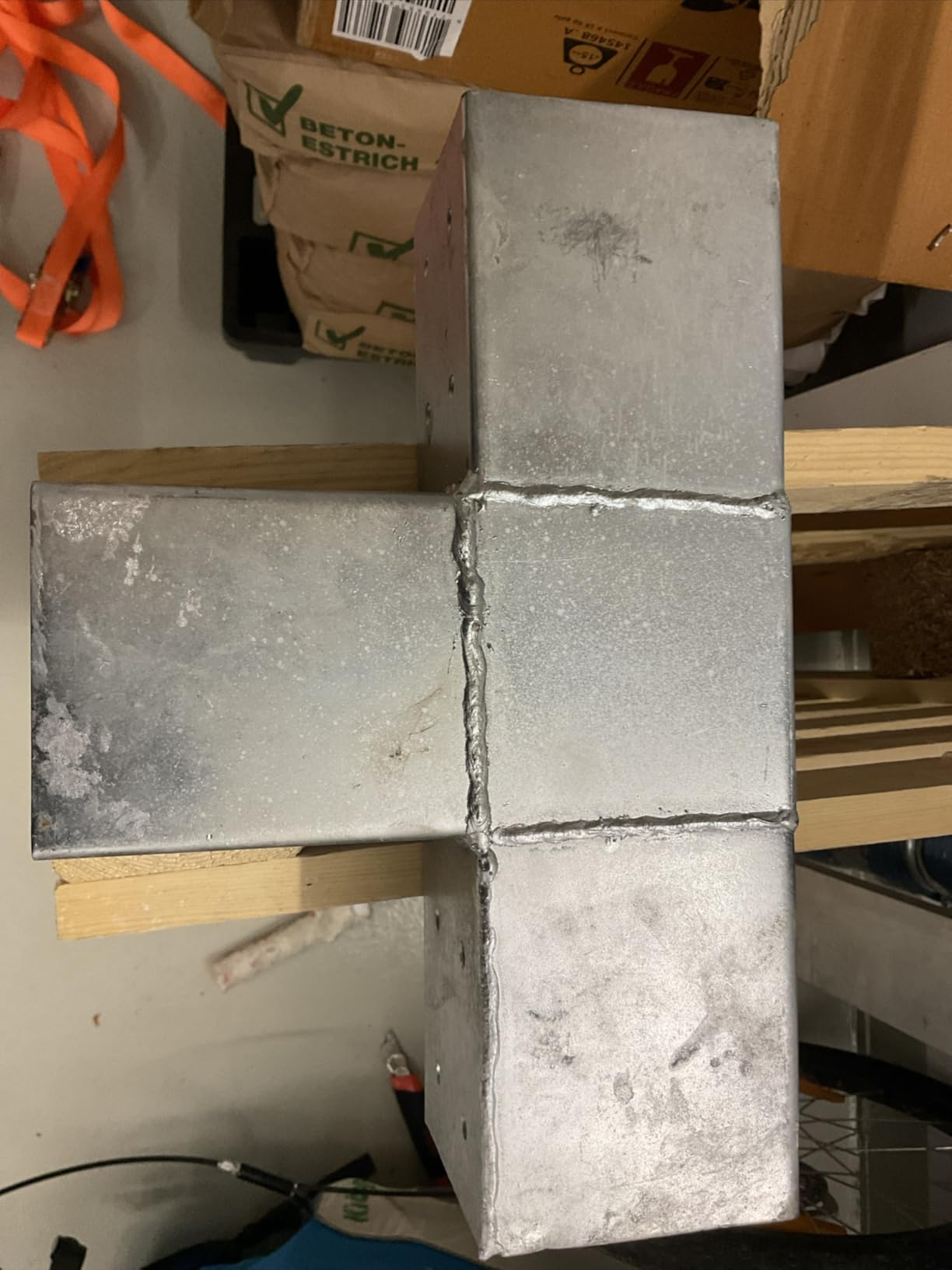 vidaXL Pfostenverbinder X-Form Holzverbinder 91x91mm verzinkt