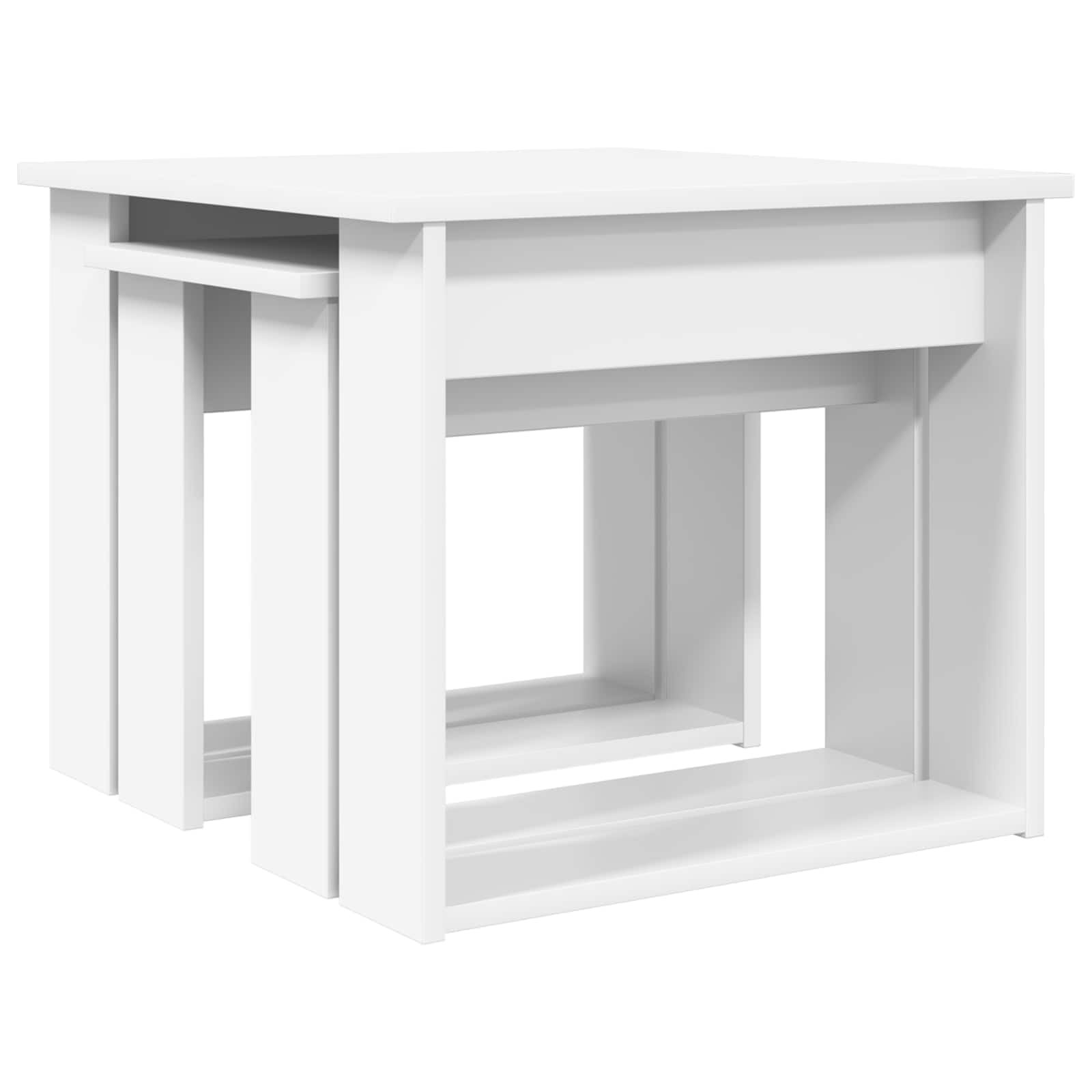 vidaXL Heim & Garten Couchtisch Set 2-tlg Weiß Holzwerkstoff