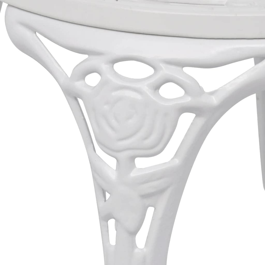 vidaXL Heim & Garten Bistro-Set Aluminiumguss Weiß 3-tlg.