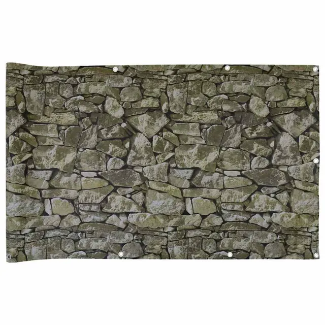 vidaXL Garten-Sichtschutz Steinoptik Grau 600x120 cm PVC