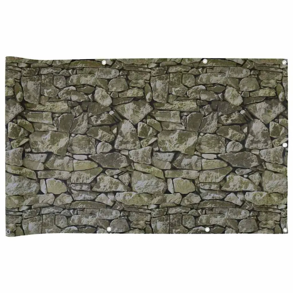 vidaXL Garten-Sichtschutz Steinoptik Grau 600x120 cm PVC