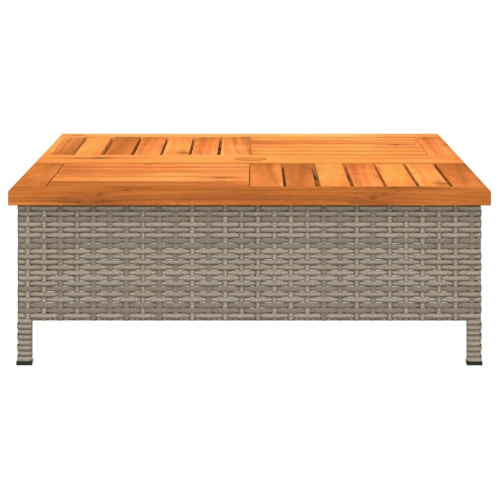vidaXL Gartentisch Grau Rattan Akazienholz 70x70 cm kaufen