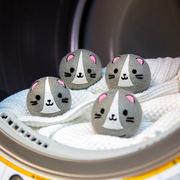 Kikkerland Home Cat Dryer Buddies Trocknerbälle 4er Wolle Katze