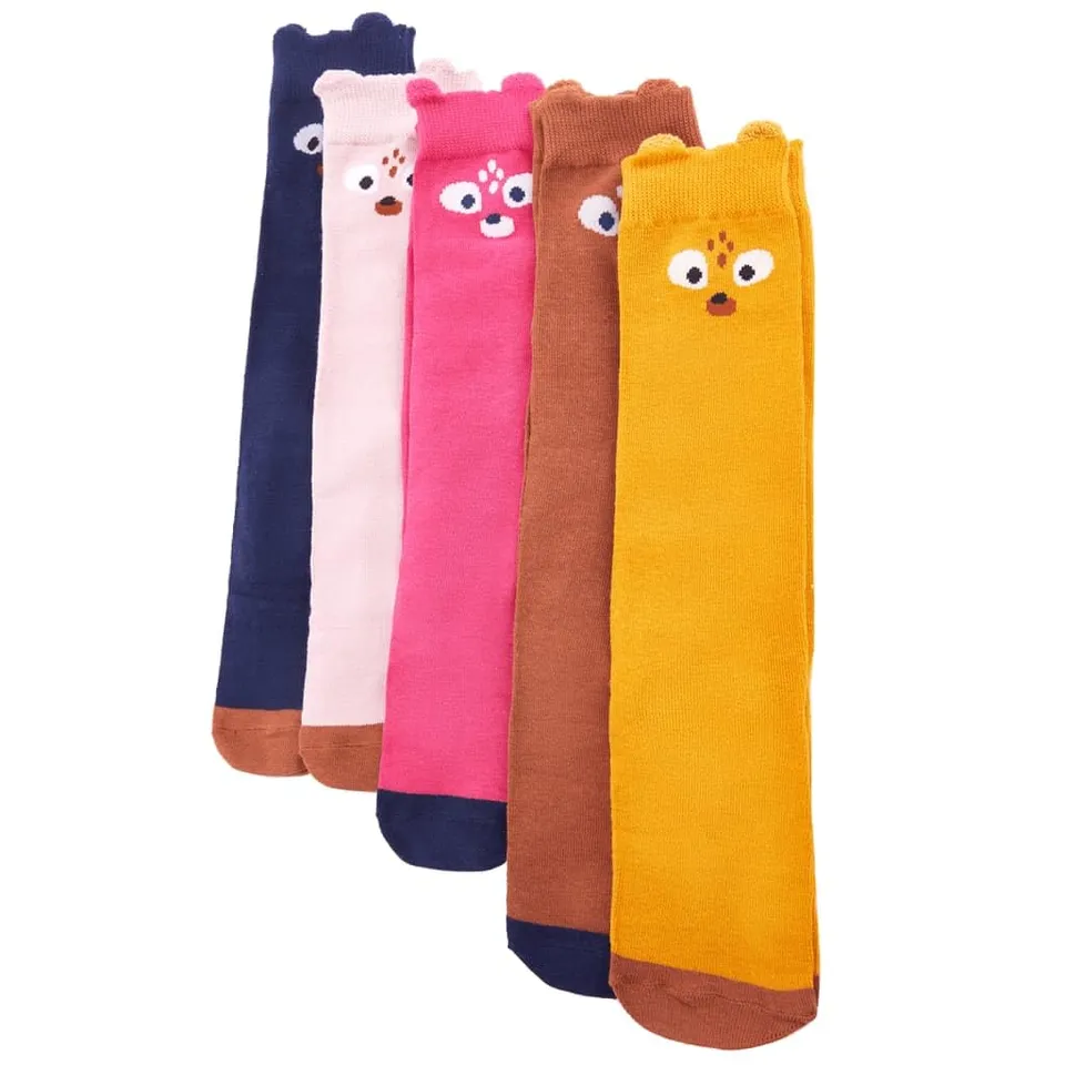vidaXL Baby & Kleinkind Kindersocken 5 Paar 23-26 Tier-Design Baumwolle