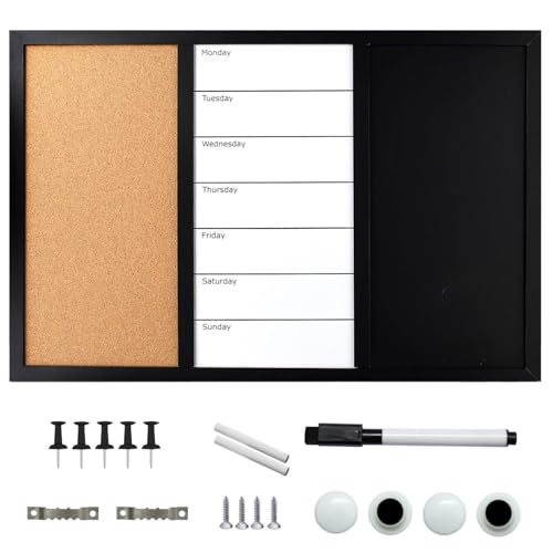 Intirilife Kombitafel 3in1 60x40 cm Kreide Whiteboard Kork