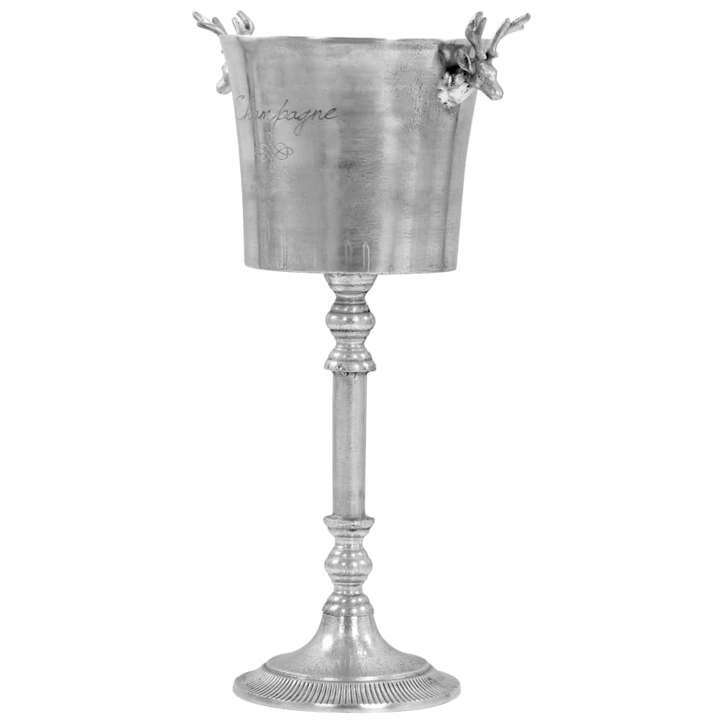 vidaXL Sektkühler Vollaluminium Silber 39x29x71 cm