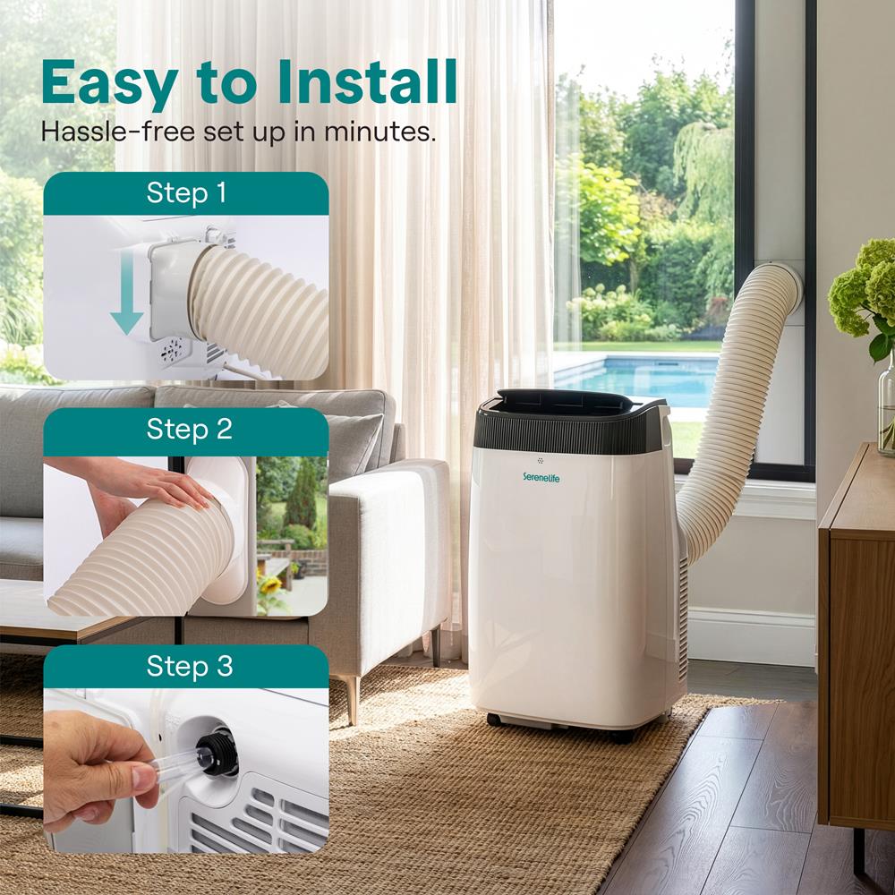 Serenelife Portable AC Klimaanlage 8000 BTU weiß mobil